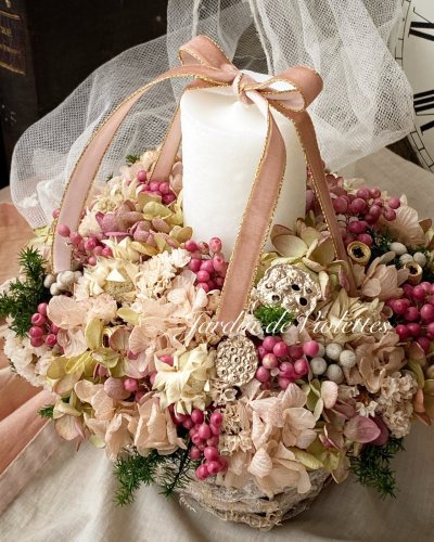 Mimi＆秋色紫陽花とピンク系オレンジイエロー系小花のリース2個セット w02]秋色紫陽花のリース | alaindeco