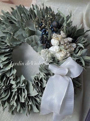 画像1: ＜2025'automne＞限定price◇ナチュラルDryリース シルバーリーフコサージュ