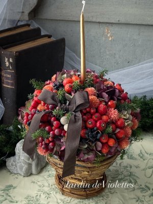 画像3: <2025'noël'>限定◇ ナチュラルDryアレンジ  ノエル ベリー ゴブレットII