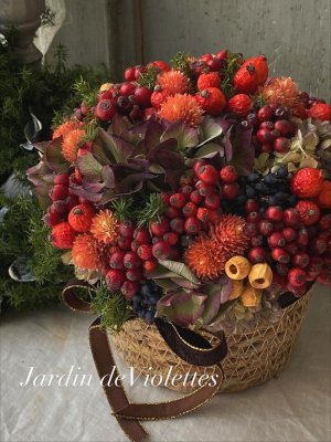 画像2: ＜2025'noël＞限定◇ ナチュラルDryアレンジ  壁掛け ノエル ベリー