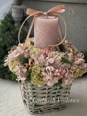 画像3: ＜2025'noël'＞限定◇キャンドルDryアレンジ  リュミエール ロゼ